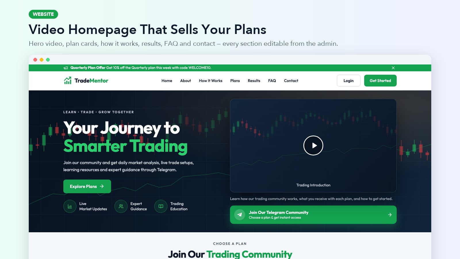 Video Homepage That Sells Your Plans