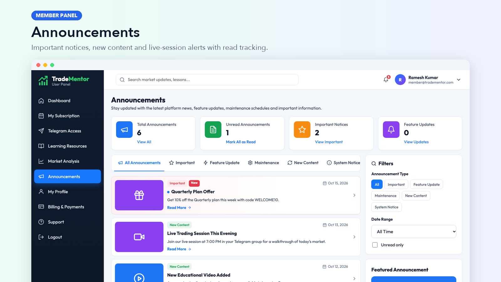 Announcements