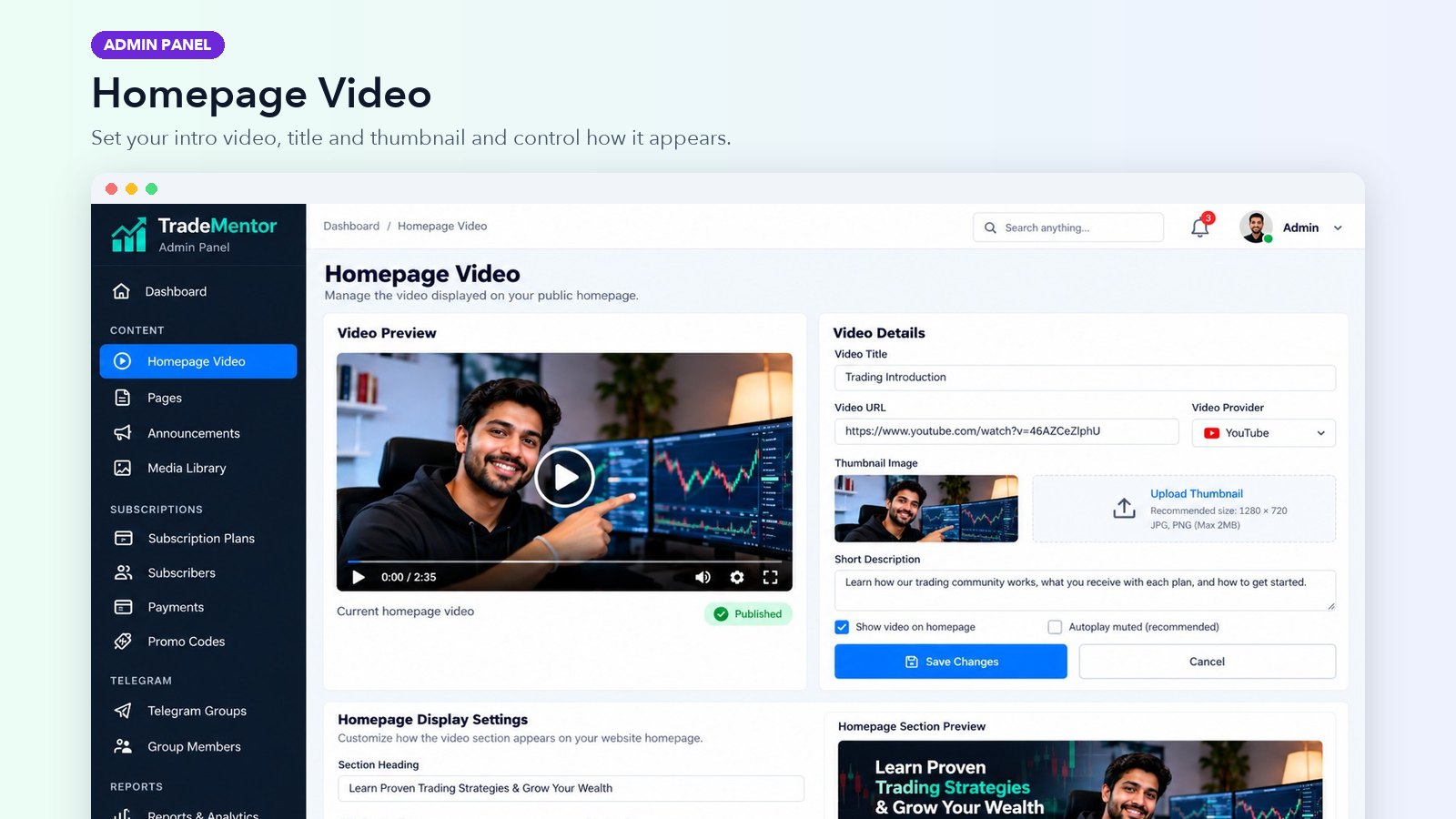 Homepage Video